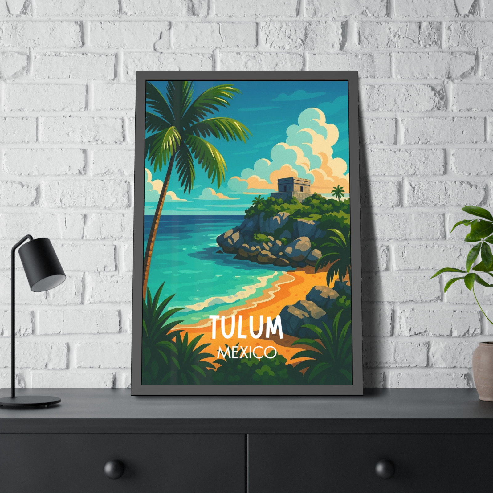 Visit Tulum Mexico Travel Poster Print Wall Art Unframed