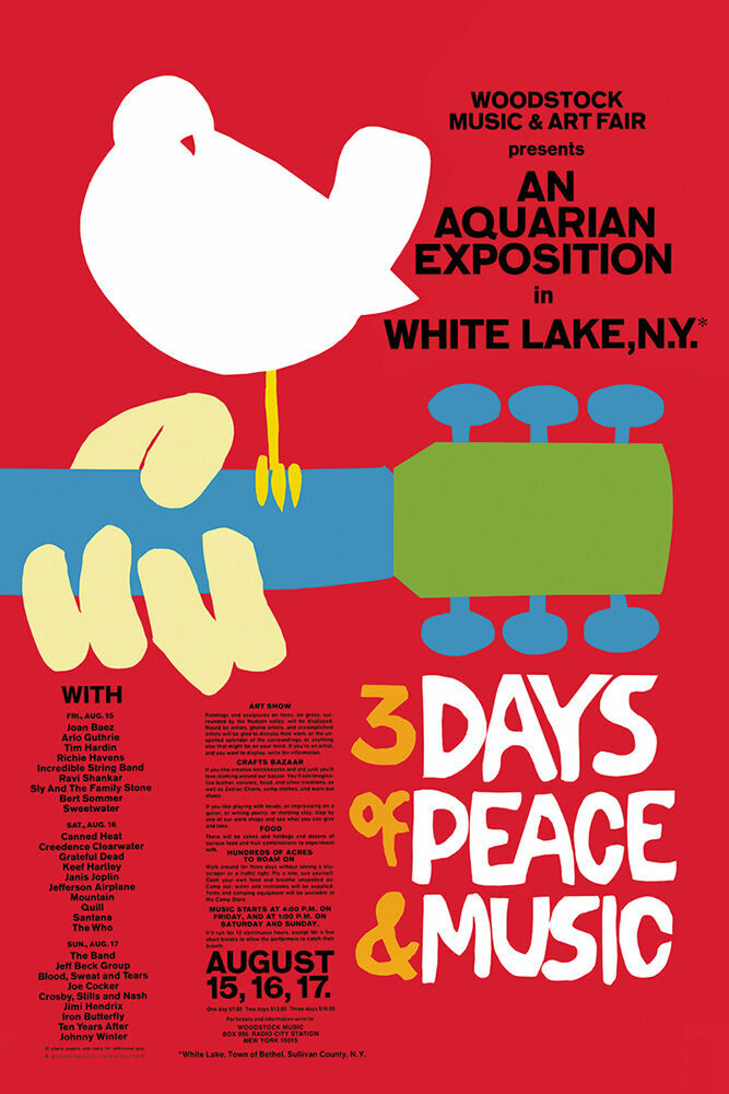 Woodstock Red Music Festival Poster 24″ x 36″