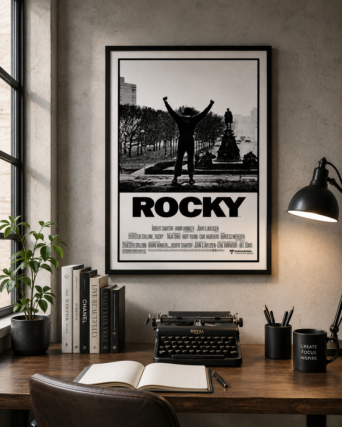 Rocky Black and White Movie Standard Satin Poster Classic Boxing Film Wall Art