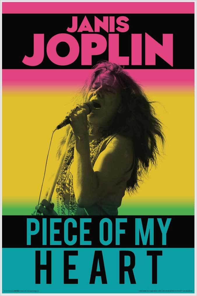 Janis Joplin Piece of My Heart Poster – 24.5in x 36.5in – Laminated