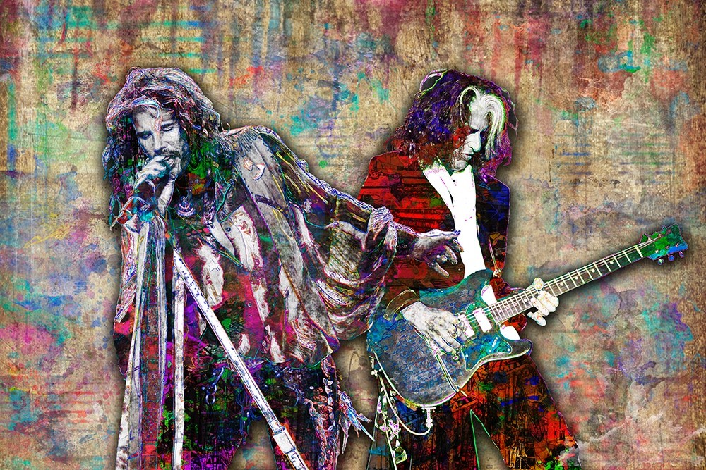 AEROSMITH 8x12in Poster – Steven Tyler & Joe Perry Art Print Free Shipping US