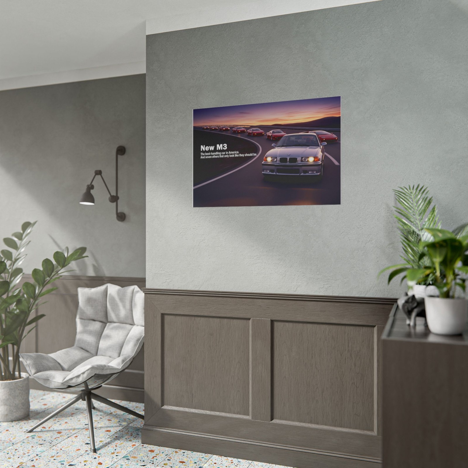 BMW M3 E36 Poster – Retro 90s Performance Car Wall Art Classic German Print