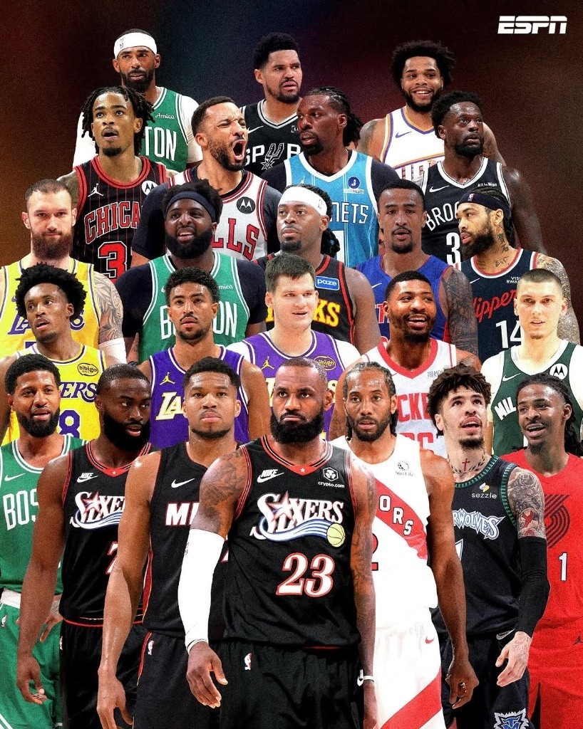 NBA Legends LeBron James Giannis Tatum Art Poster