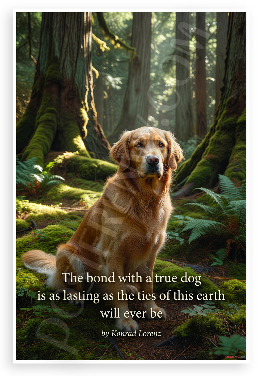 Konrad Lorenz Dog Bond Quote Golden Retriever 12×18 Poster