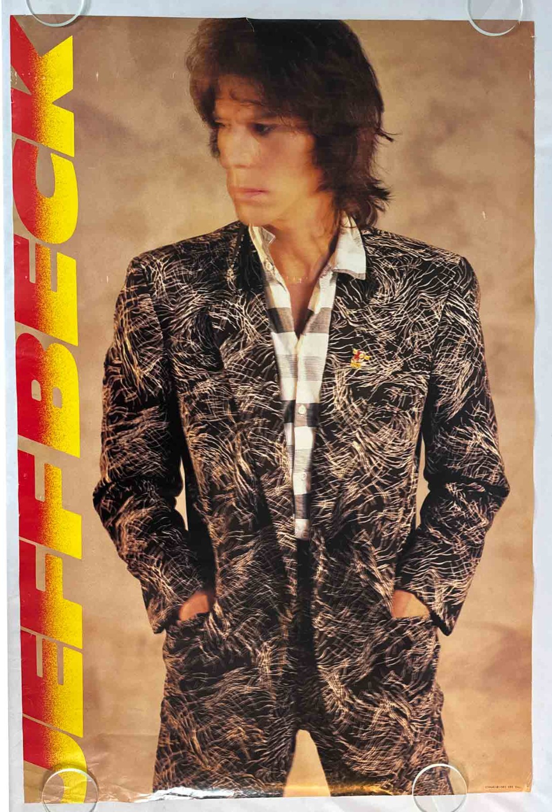 JEFF BECK • Flash • ORIGINAL Promo Poster • 1985 • RARE • 24” x 36”