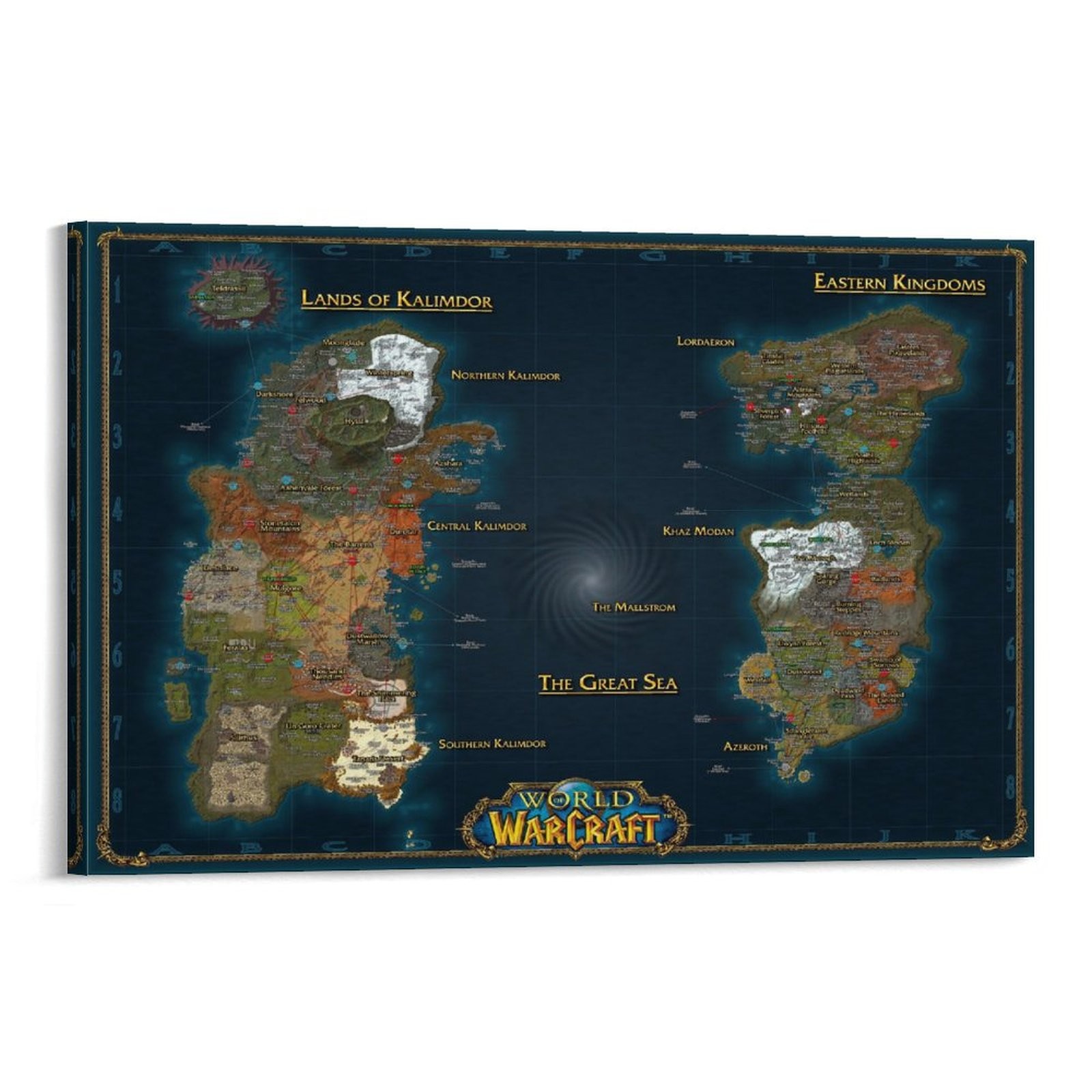 Classic Leveling Map Canvas Wall Art Poster Picture Decoratio