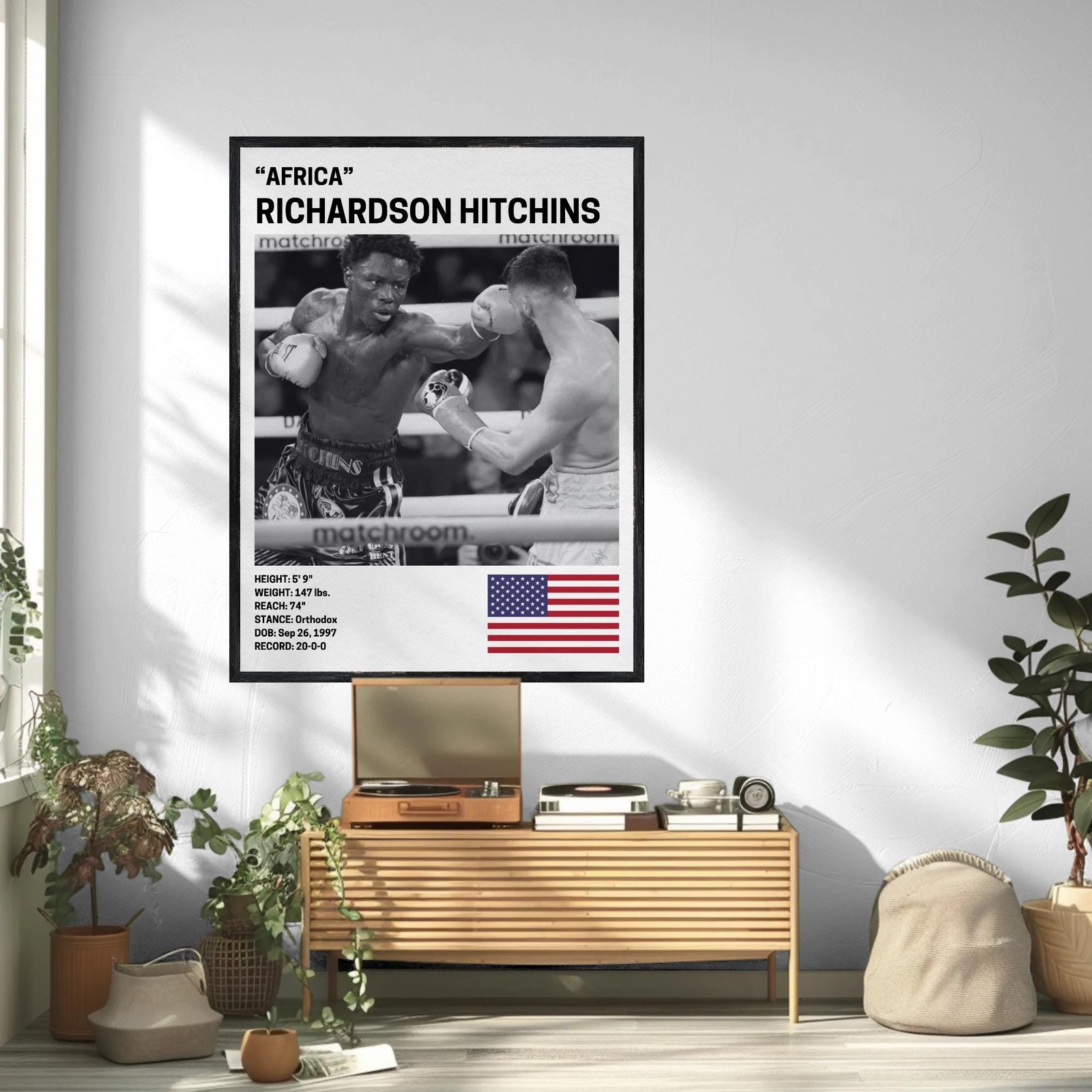 Richardson Hitchins Poster, Boxing Posters, Boxing Prints, Wall Art Decor, Boxer
