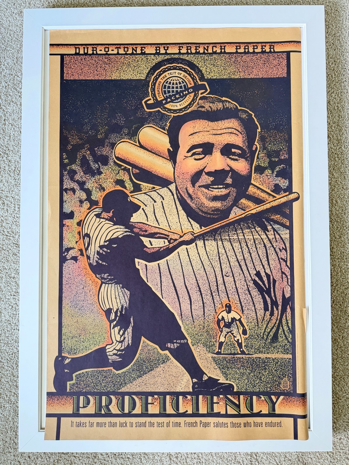 French Paper Co. DUR-O-TONE POSTER – NY Yankees, Babe Ruth