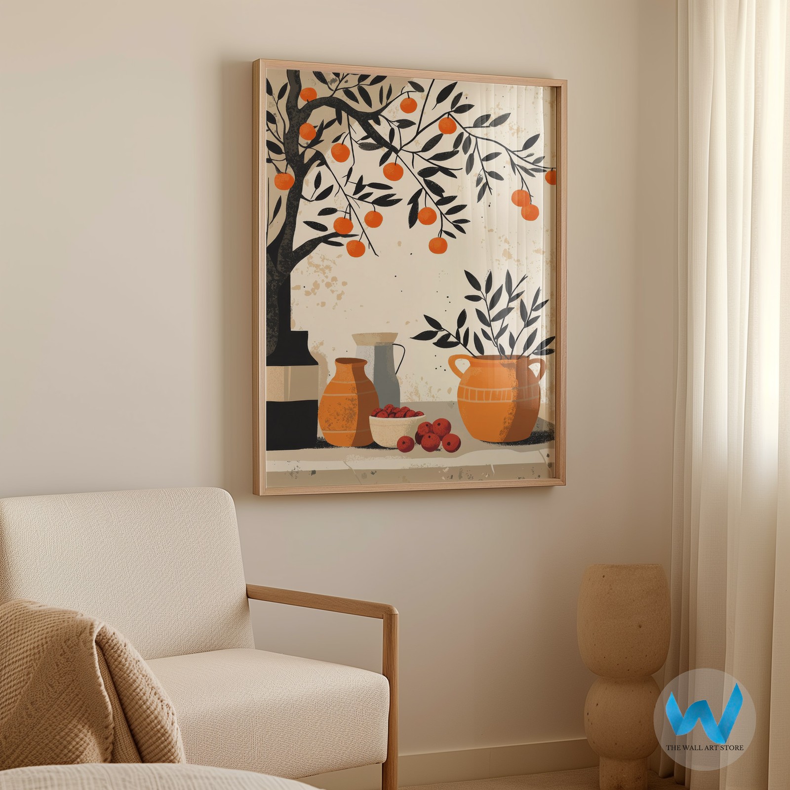 Vintage Botanical Orange Tree Wall Art Poster Premium Quality
