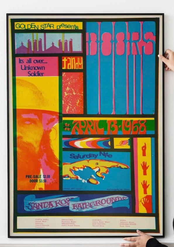 Vintage 1960s Rock Festival Poster Psychedelic Concert Wall Art 24×36 Unframed