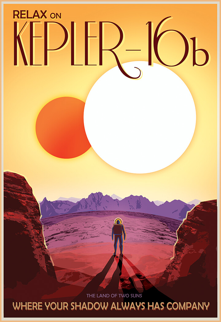 Relax On Kepler – 16b Vintage Space Poster