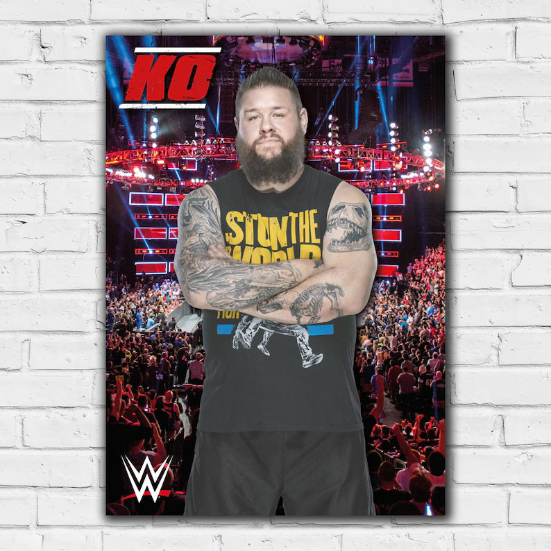 WWE Print – Kevin Owens Crowd Wrestling Paper Poster 210 GSM [No Frame]