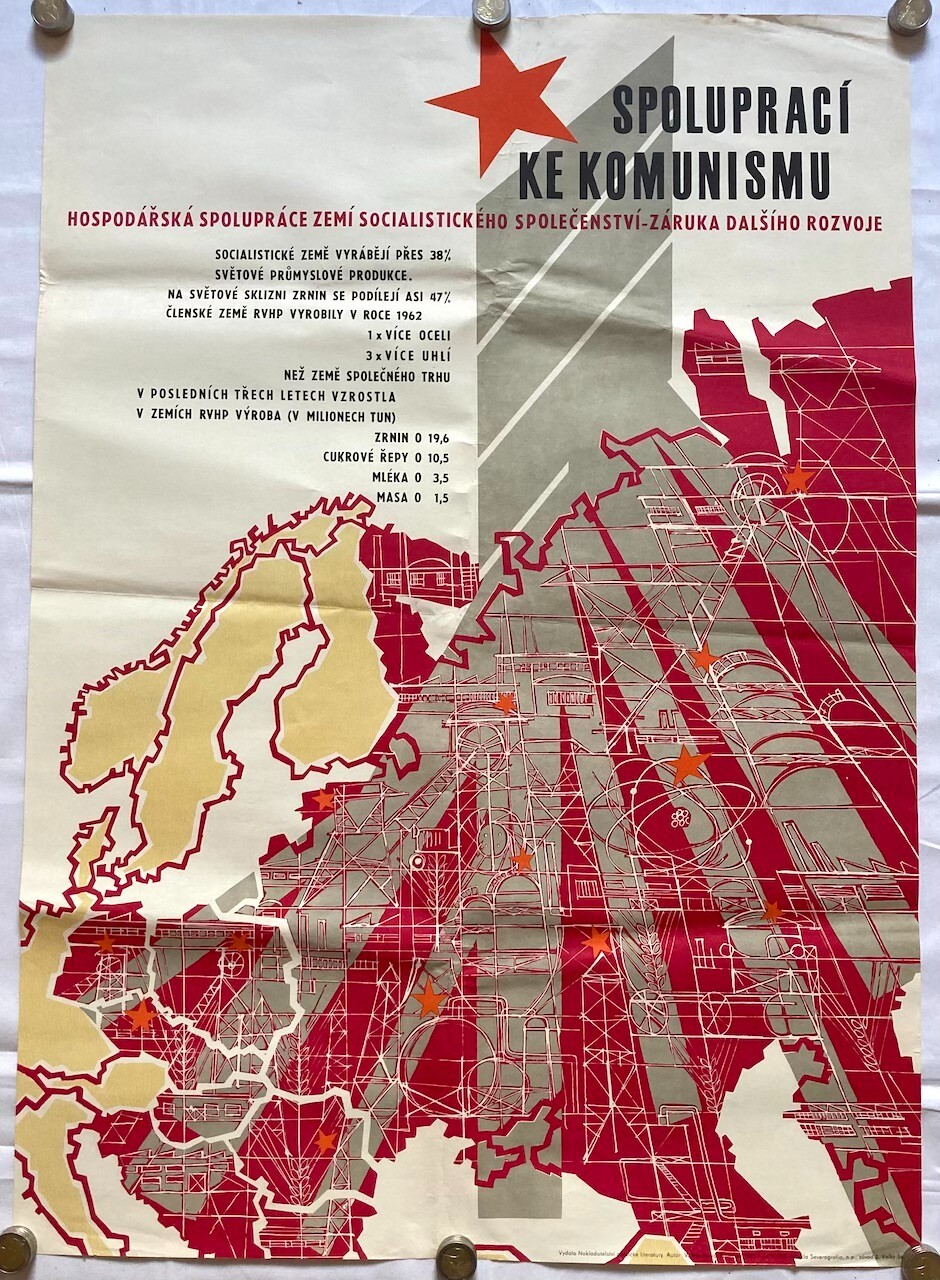 Original Vintage Poster WITH COOPERATION TO COMMUNISM – 1963