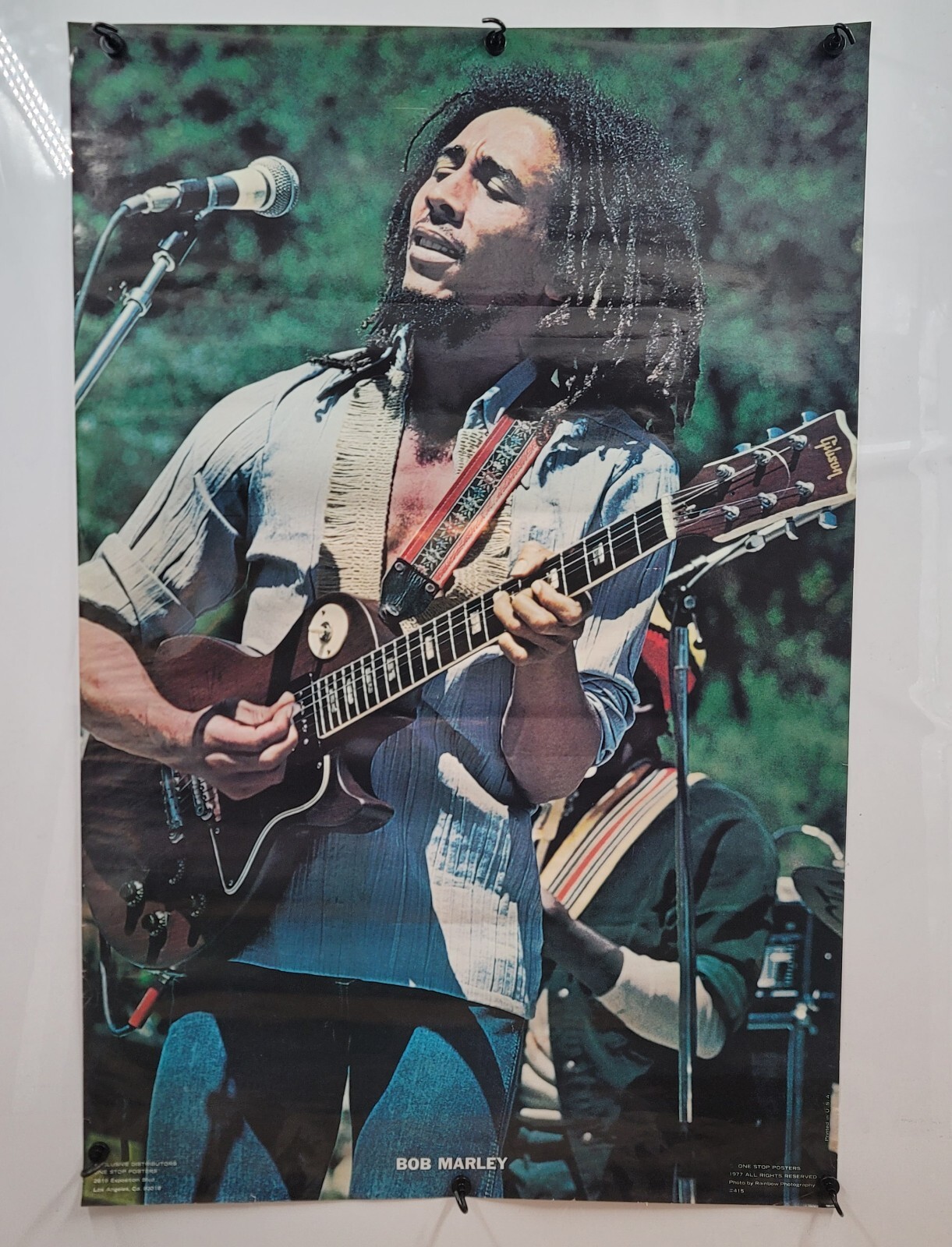 Bob Marley Poster 1977 On Stage Reggae Music 23×35 Vintage Original One Stop USA