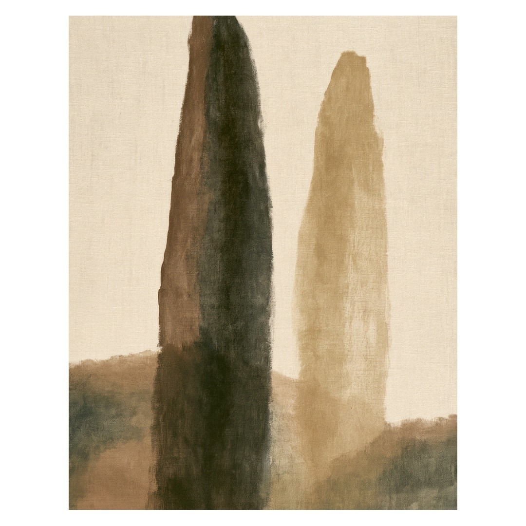 Cypress Trees Abstract Poster | Earthy Tones Wall Art | Living Room Decor