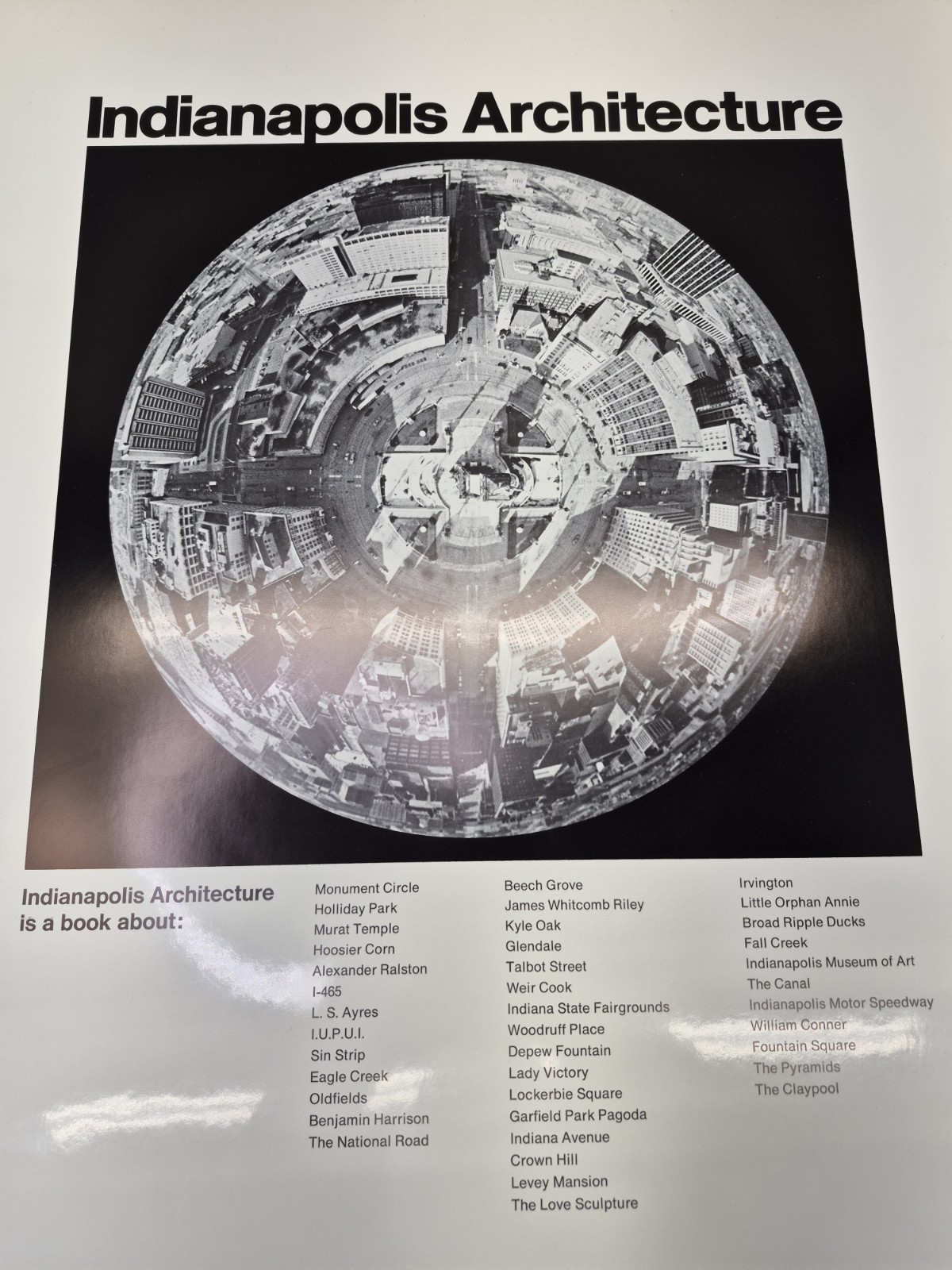 1975 Indianapolis Architecture Book Bookstore Poster Point Of Sale Display Sign