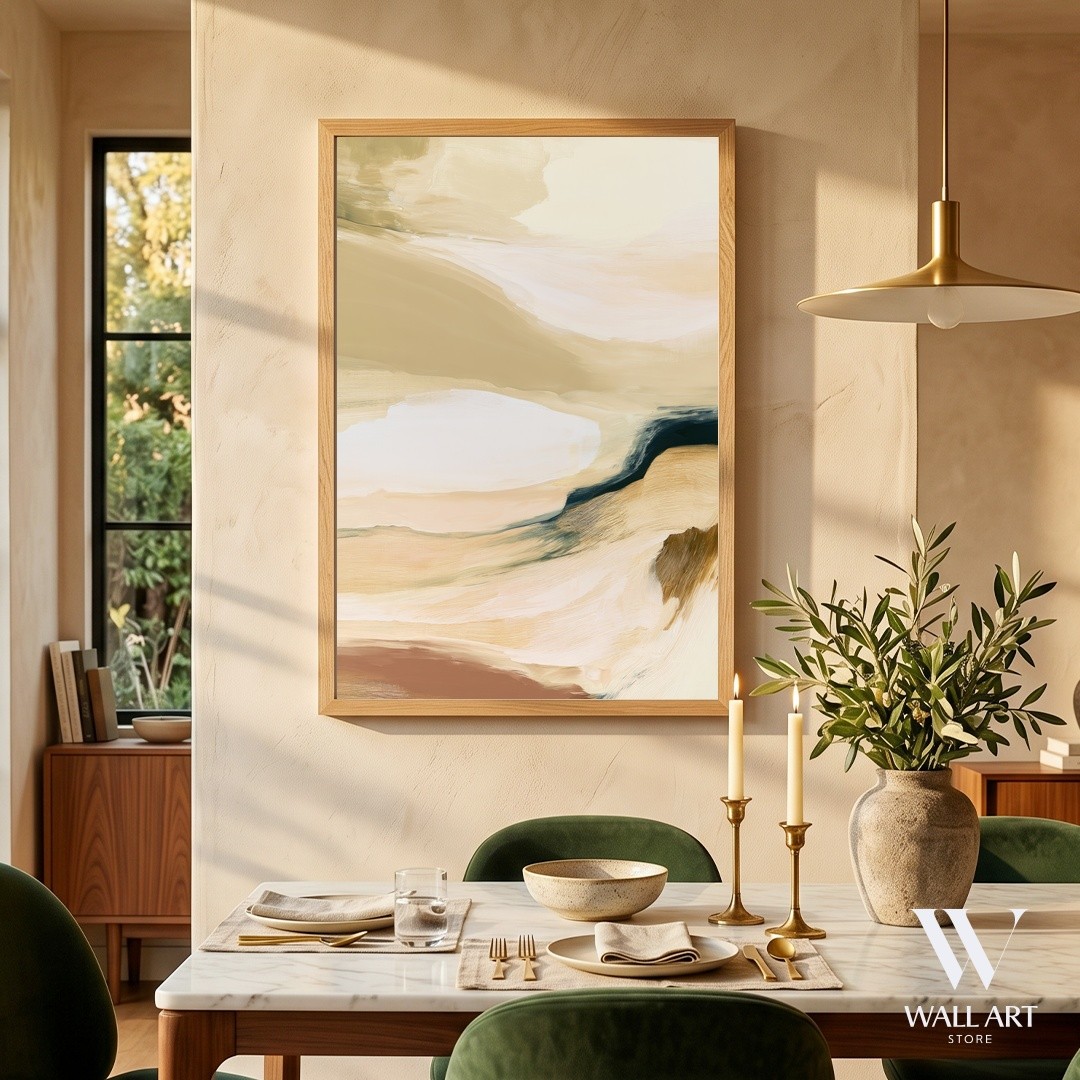 Beige Abstract Poster | Serene Wall Art | Living Room Decor