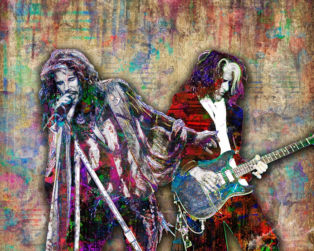 AEROSMITH 8x10in Poster – Steven Tyler & Joe Perry Art Print Free Shipping US