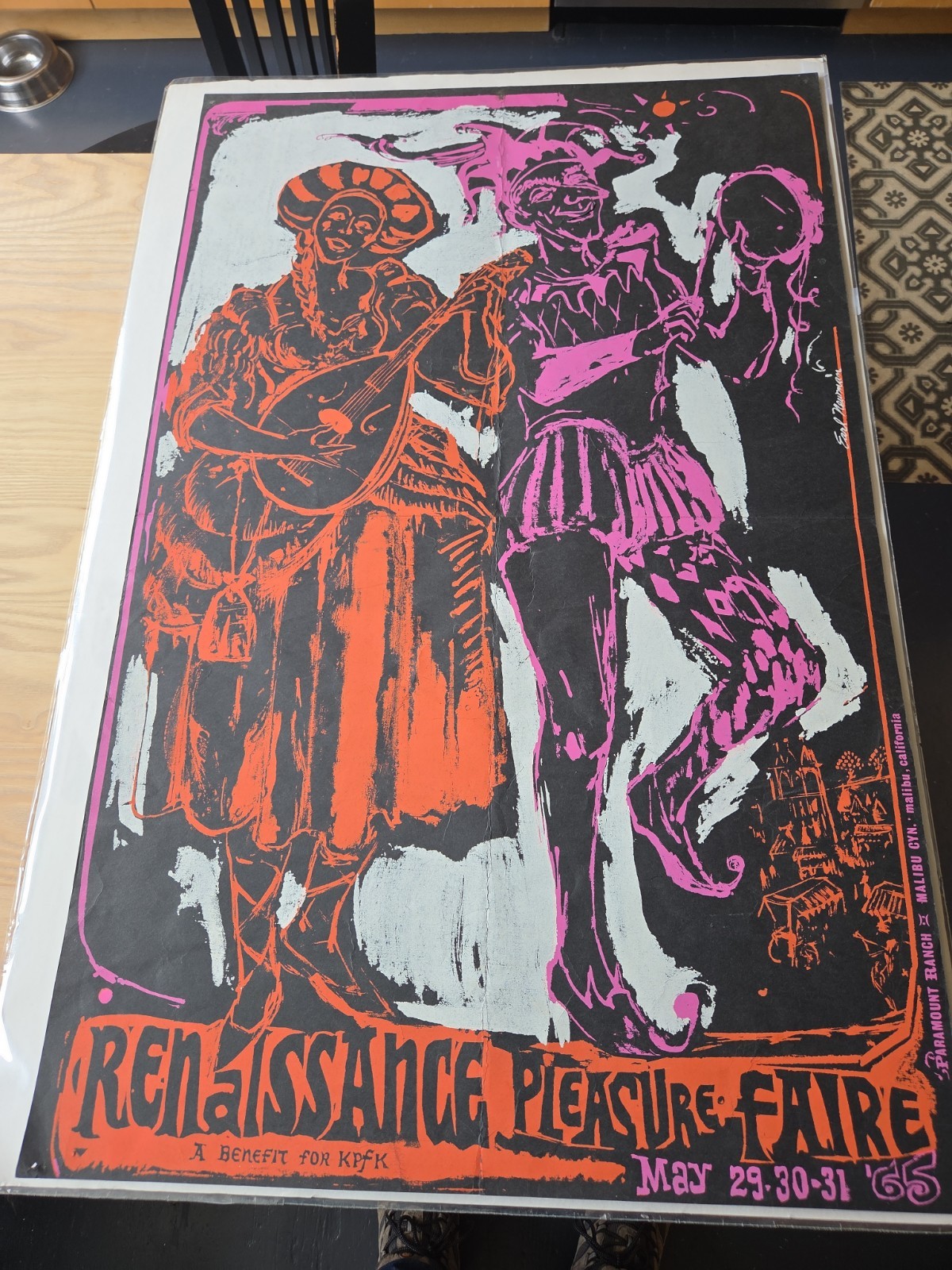 Renaissance Pleasure Faire 1965 Silkscreen Poster Earl Newman Sharon Tate