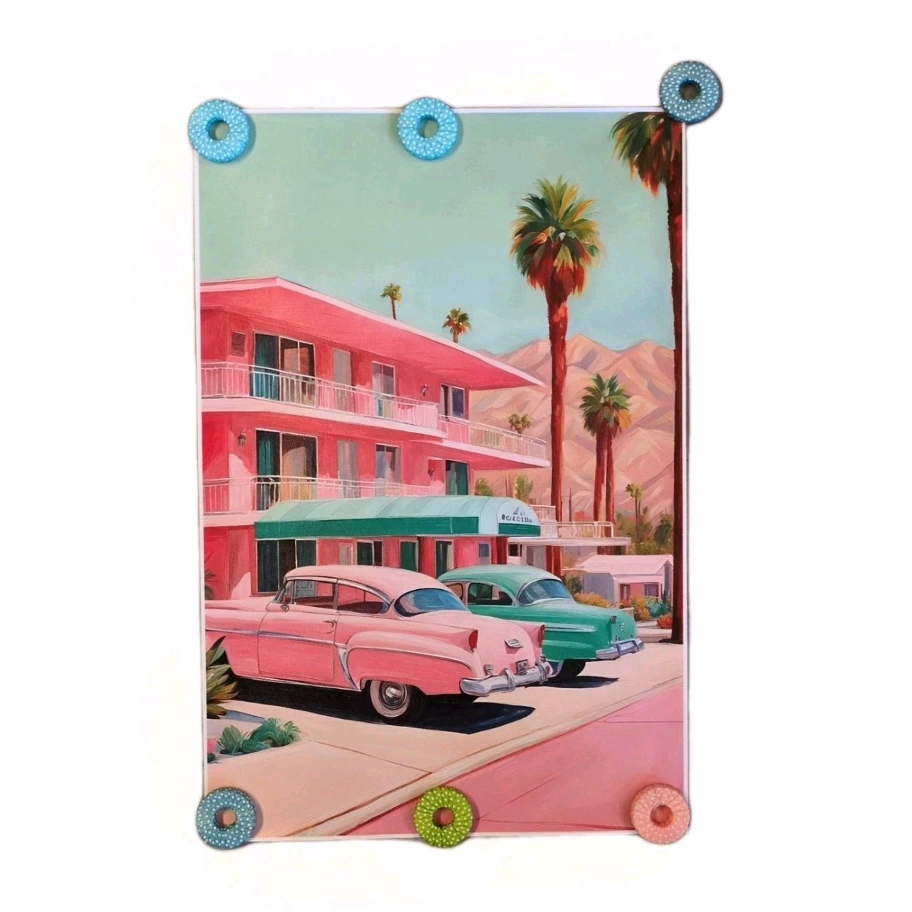 Canvas Poster Mid Century Modern Hotel 60s Pop Colors 16″ X 24″ Palm Springs