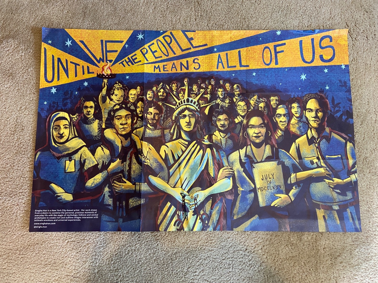 SINGHA HON ~ ACLU POSTER, 16 1/2″ x 25 1/2″ ~ NEAR FINE