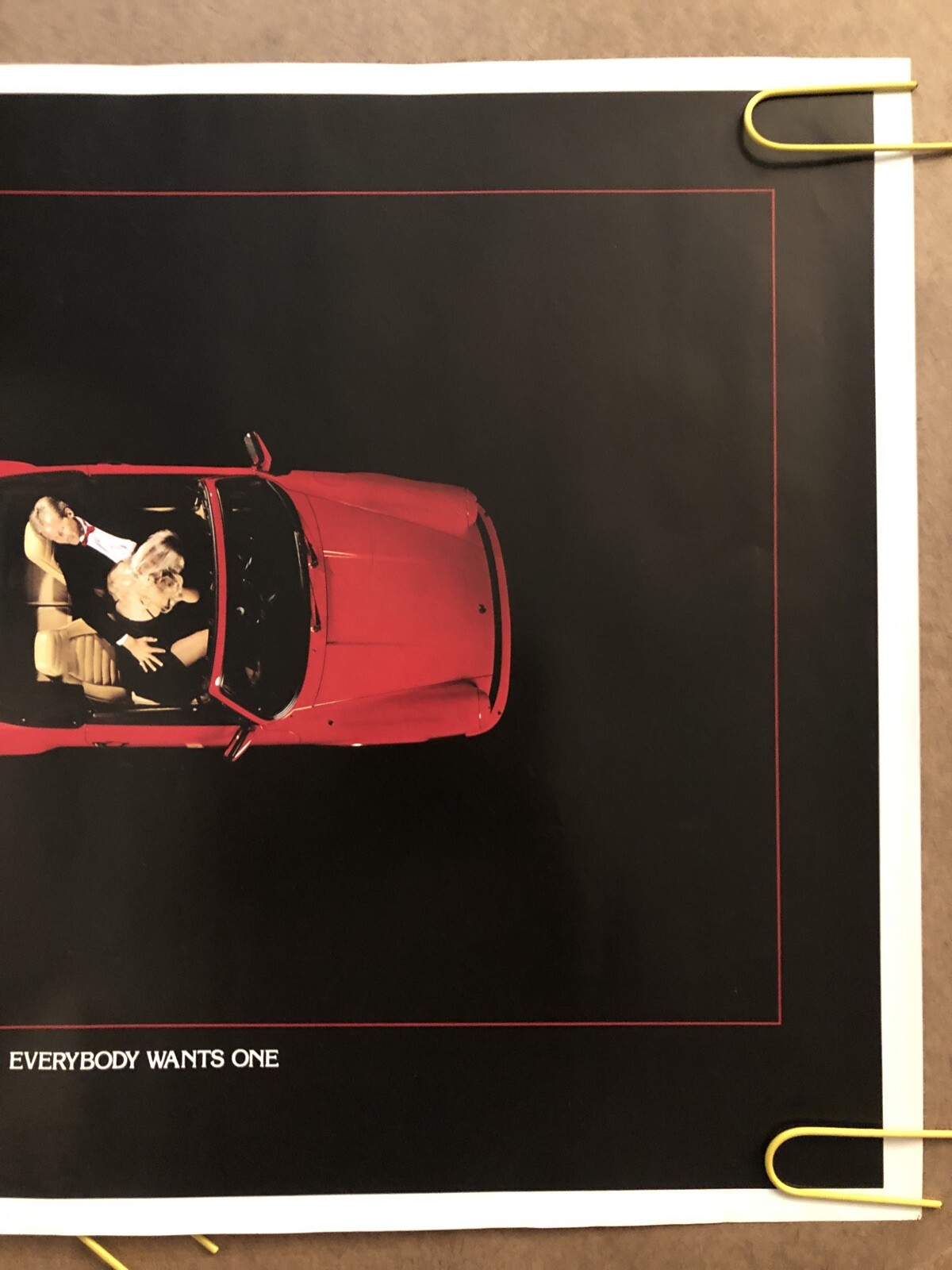 Original Vintage Poster Everybody Wants One 1980s sports car Racing Memorabilia
