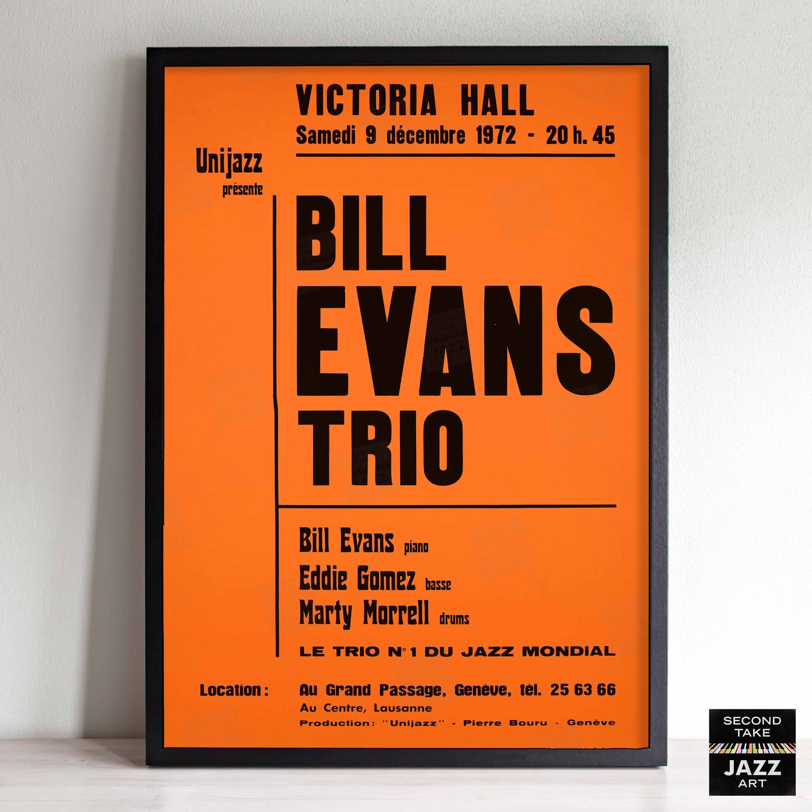 Bill Evans jazz poster – Victoria Hall – 1972