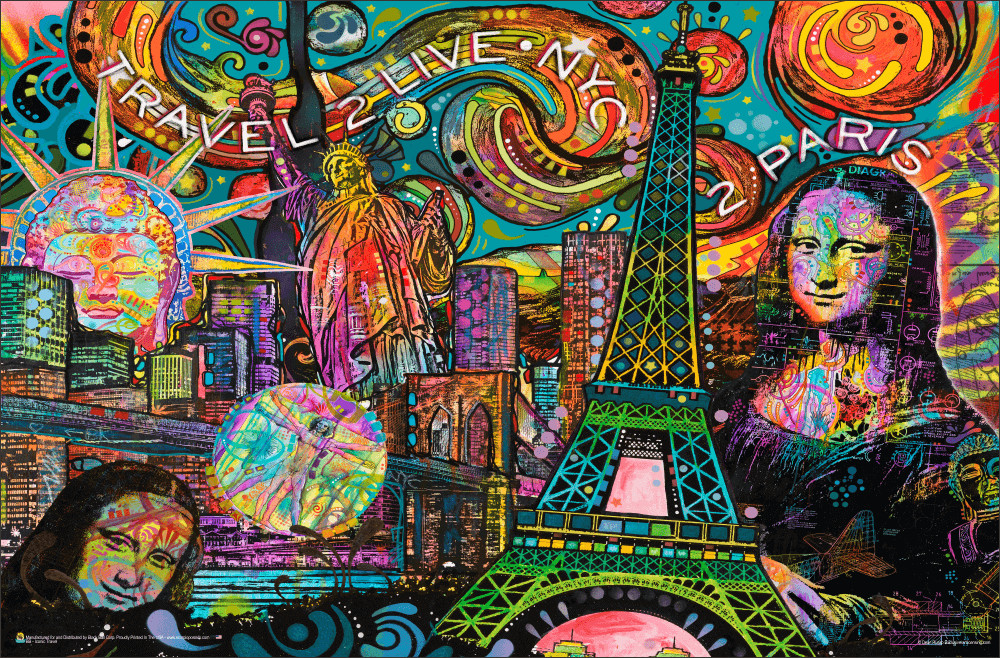 Iconic Travel by Dean Russo Mini Poster – 17″ x 11″