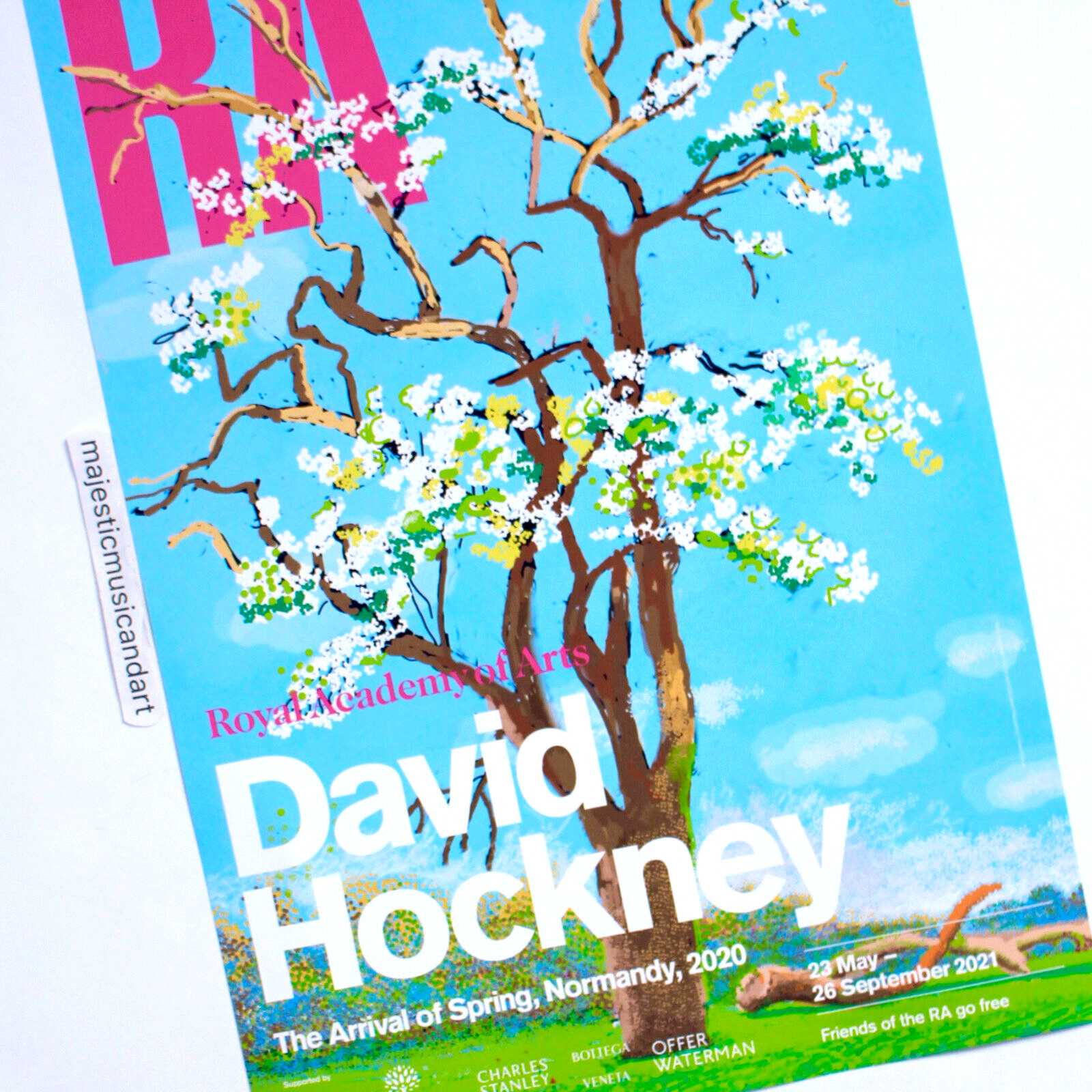 DAVID HOCKNEY SPRING CHERRY BLOSSOMS ORIGINAL ENGLAND EXHIBITION POSTER