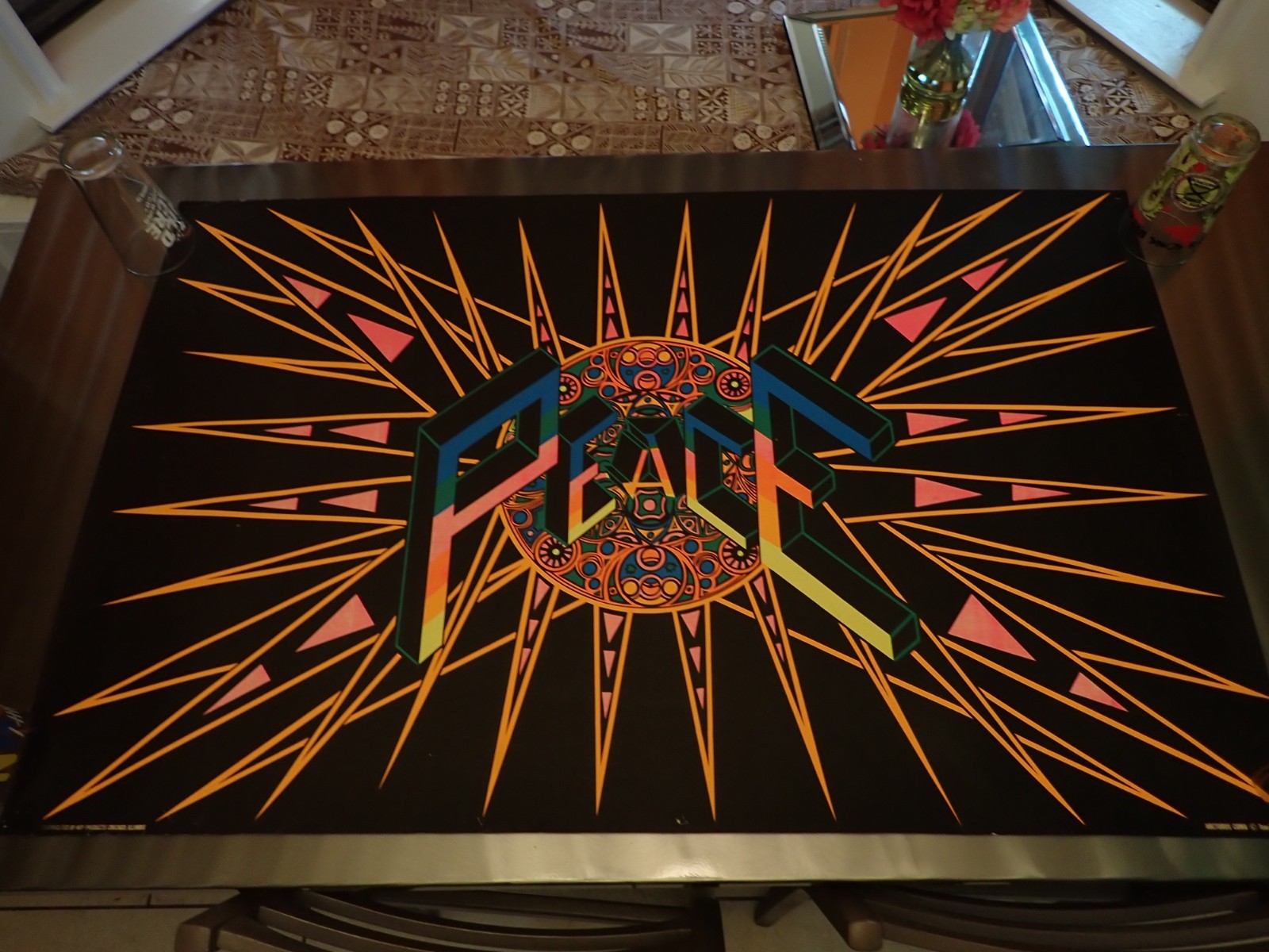 RARE Original 1960’s Peace Blacklight Poster Arcturus Coma Tom Korpalski 43″x27″