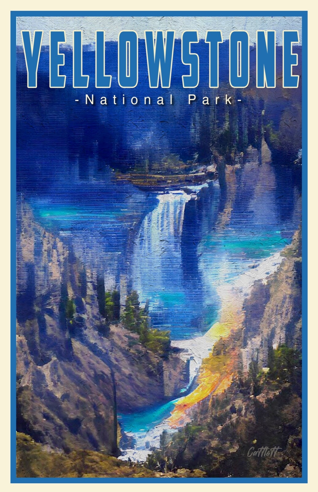 Yellowstone National Park Signed 11×17 Wyoming TRAVEL POSTER
