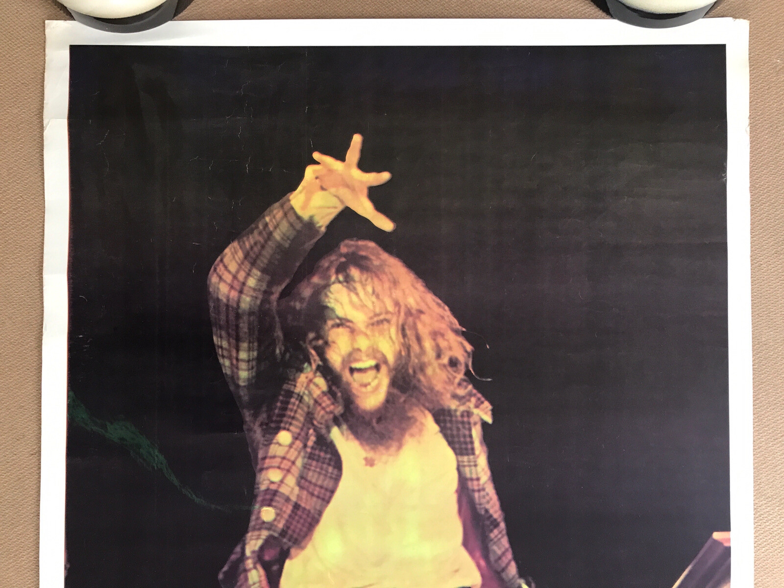 Vintage Original 1970s Jethro Tull Poster On Stage Rock Music Memorabilia