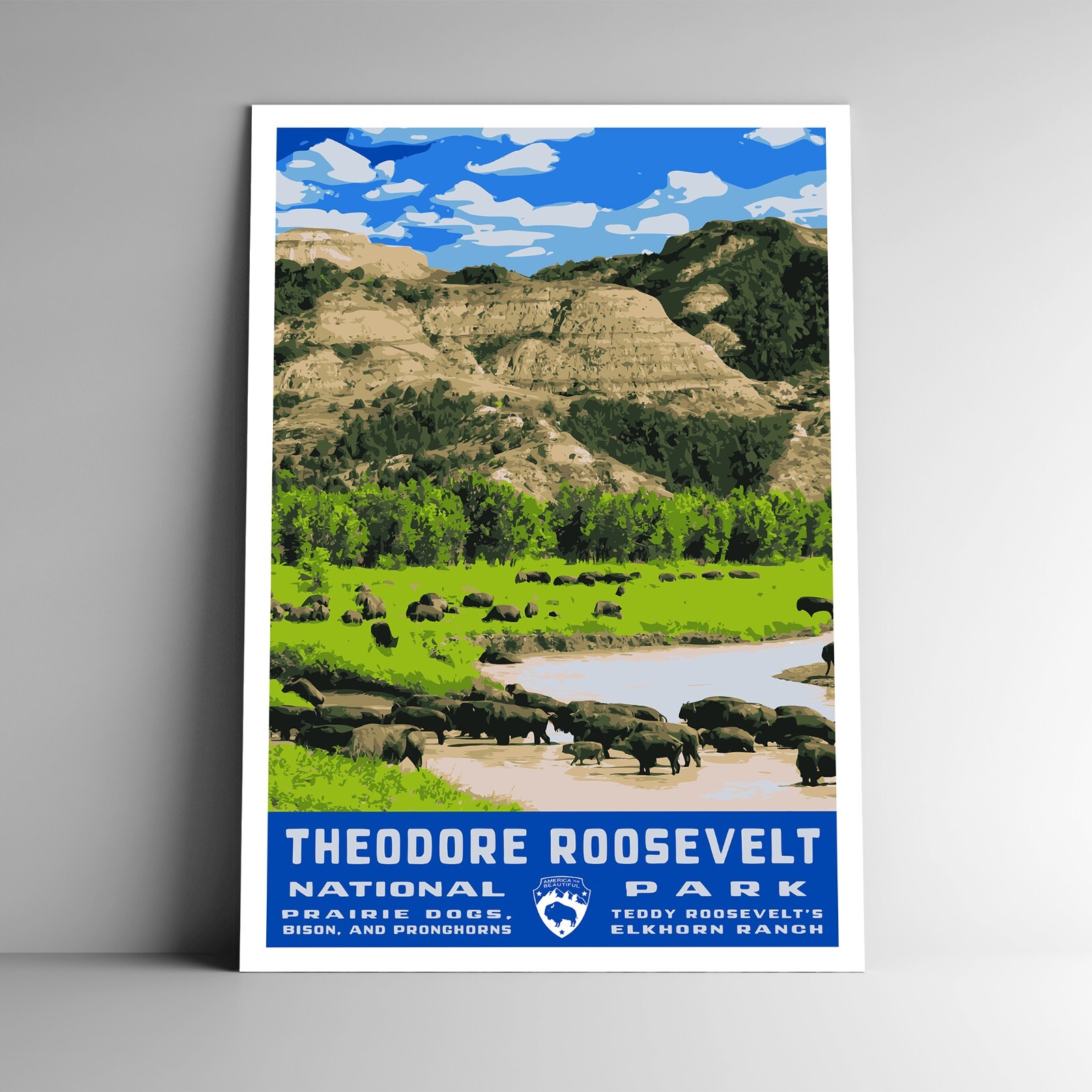 Theodore Roosevelt National Park Travel Poster / Postcard Dakota Multiple Sizes