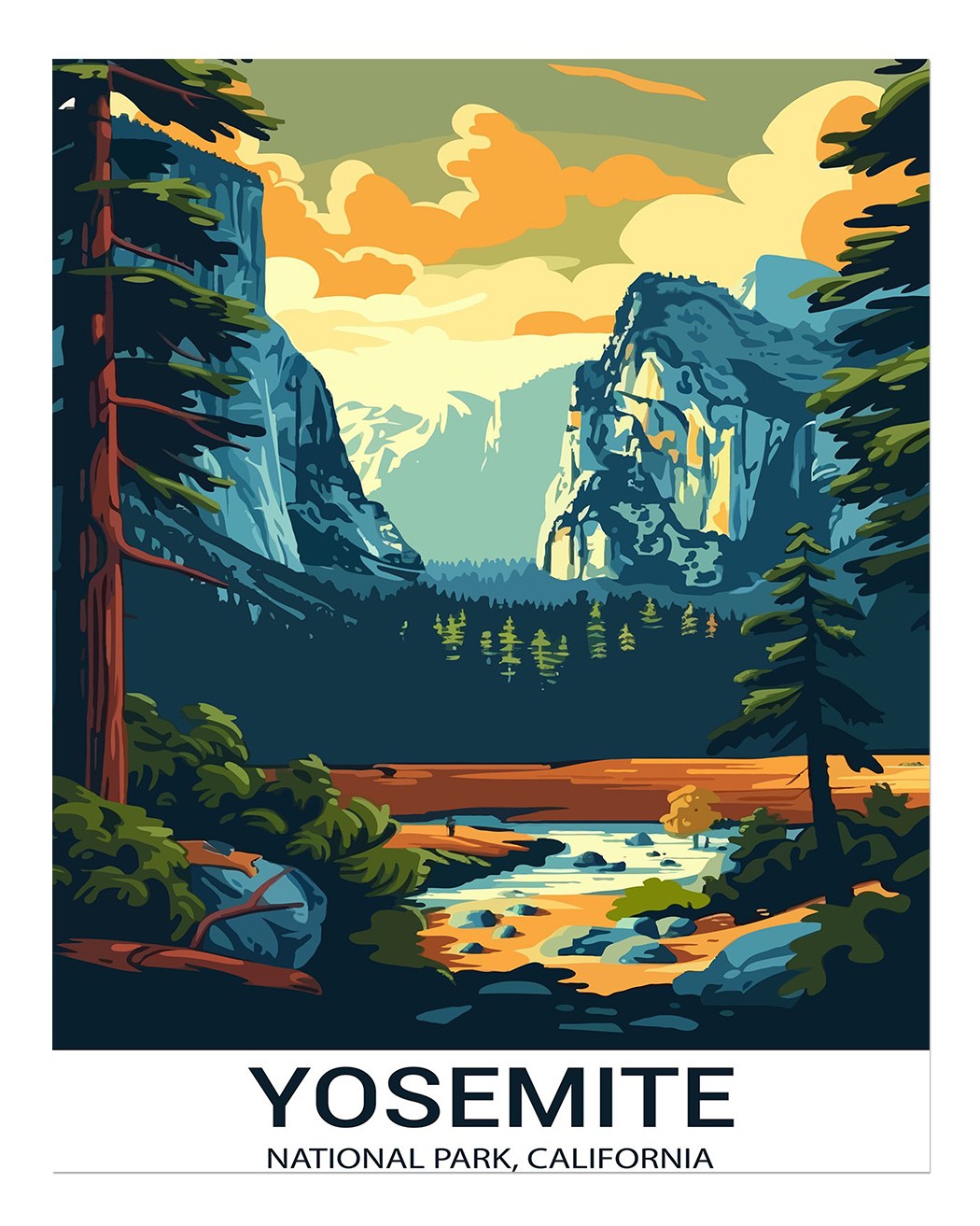 Yosemite National Park Wall Art Poster Premium Quality Fine Art Print