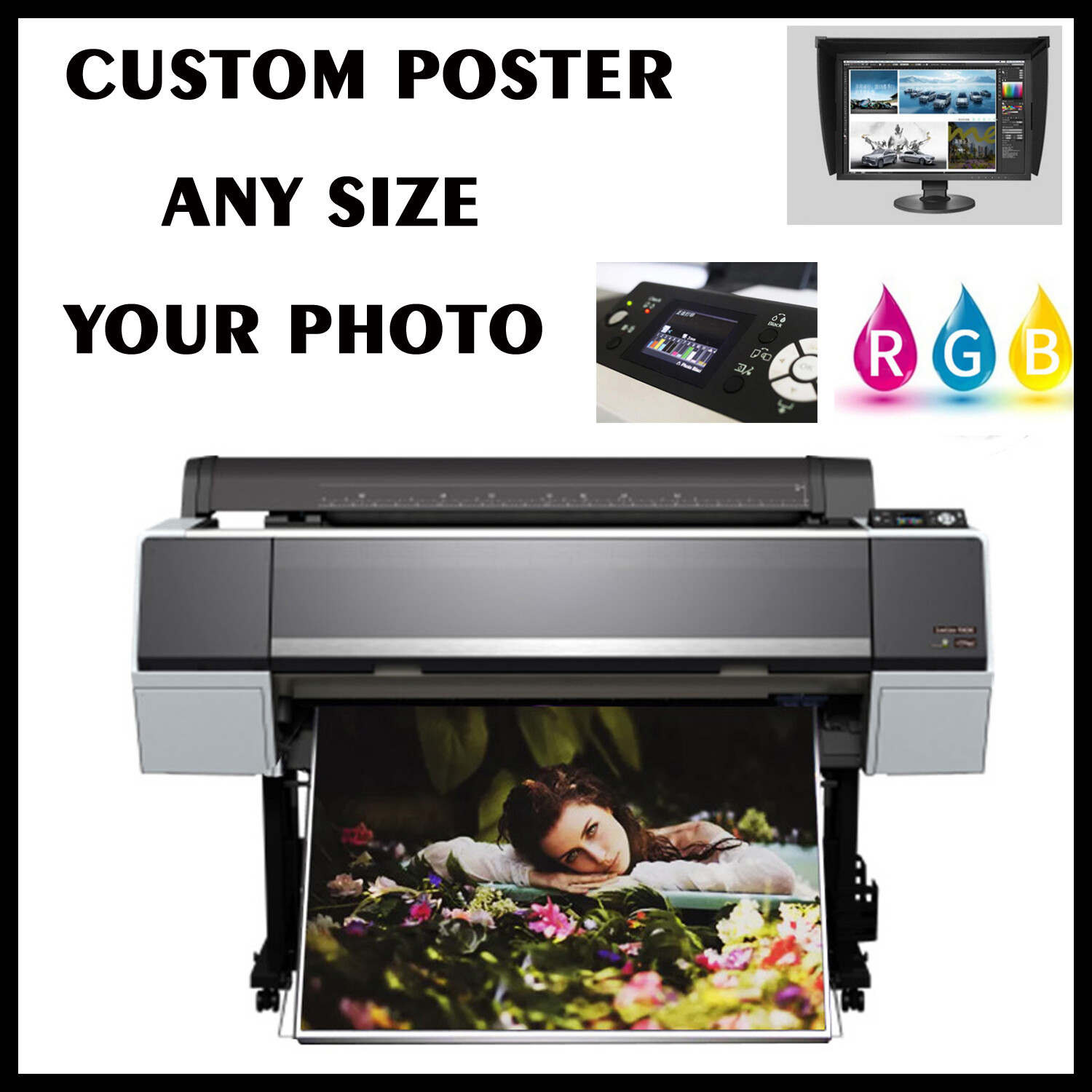 Custom Poster Large Big Huge Banner Size and Any size Your Photo Image Picture