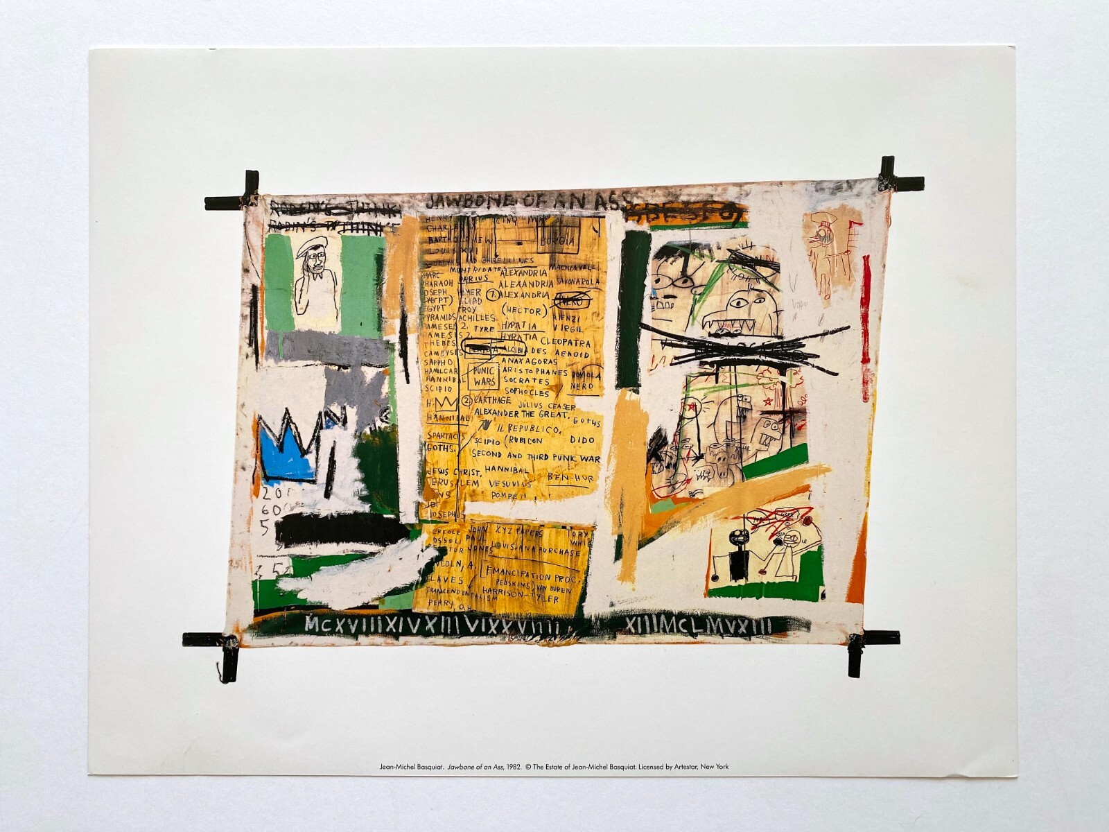 JEAN MICHEL BASQUIAT OFFSET LITHOGRAPH PRINT ” JAWBONE OF AN ASS ” 1982