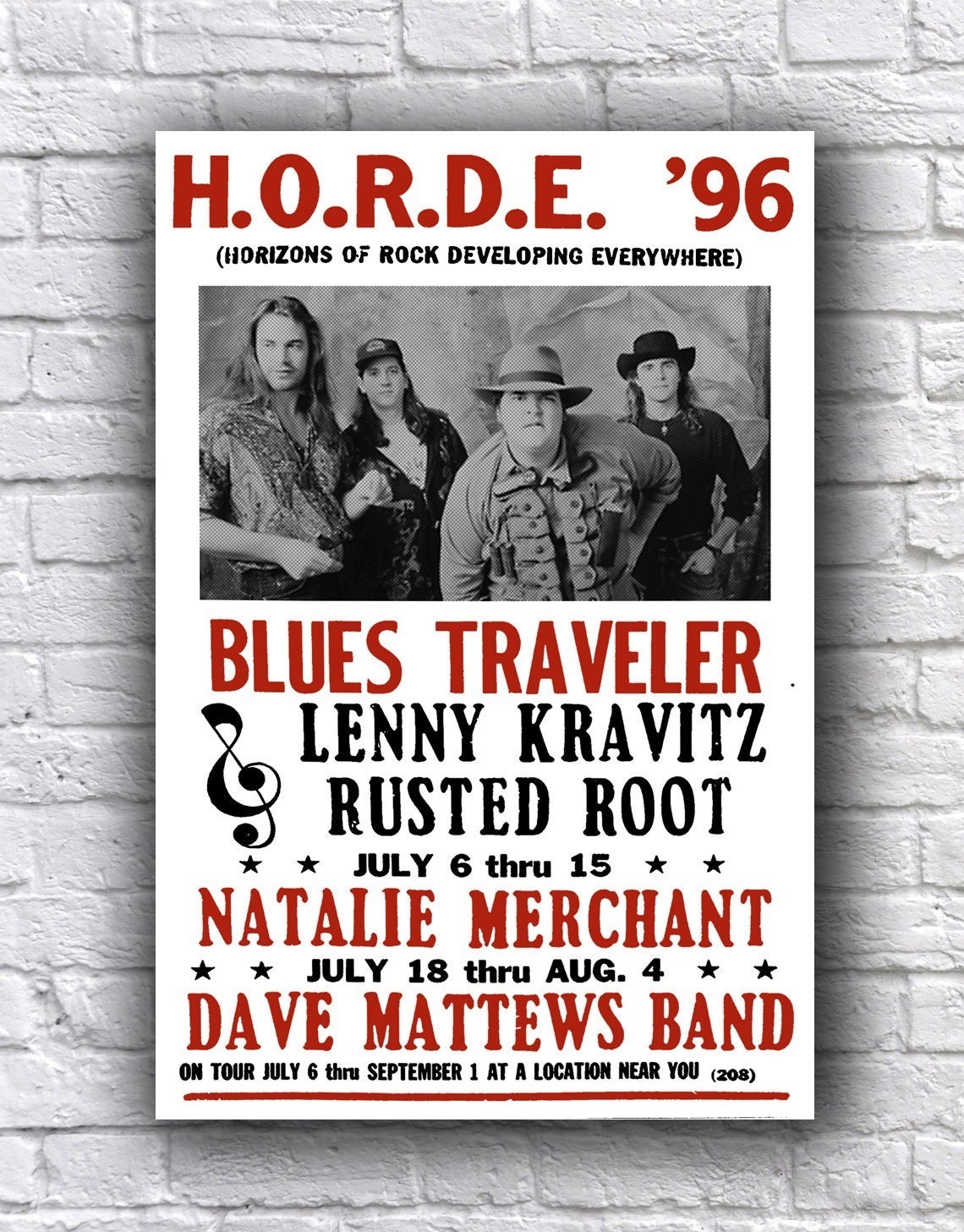H.O.R.D.E. 1996 Tour Unframed Poster 24×36 Dave Matthews Band Concert Wall Art