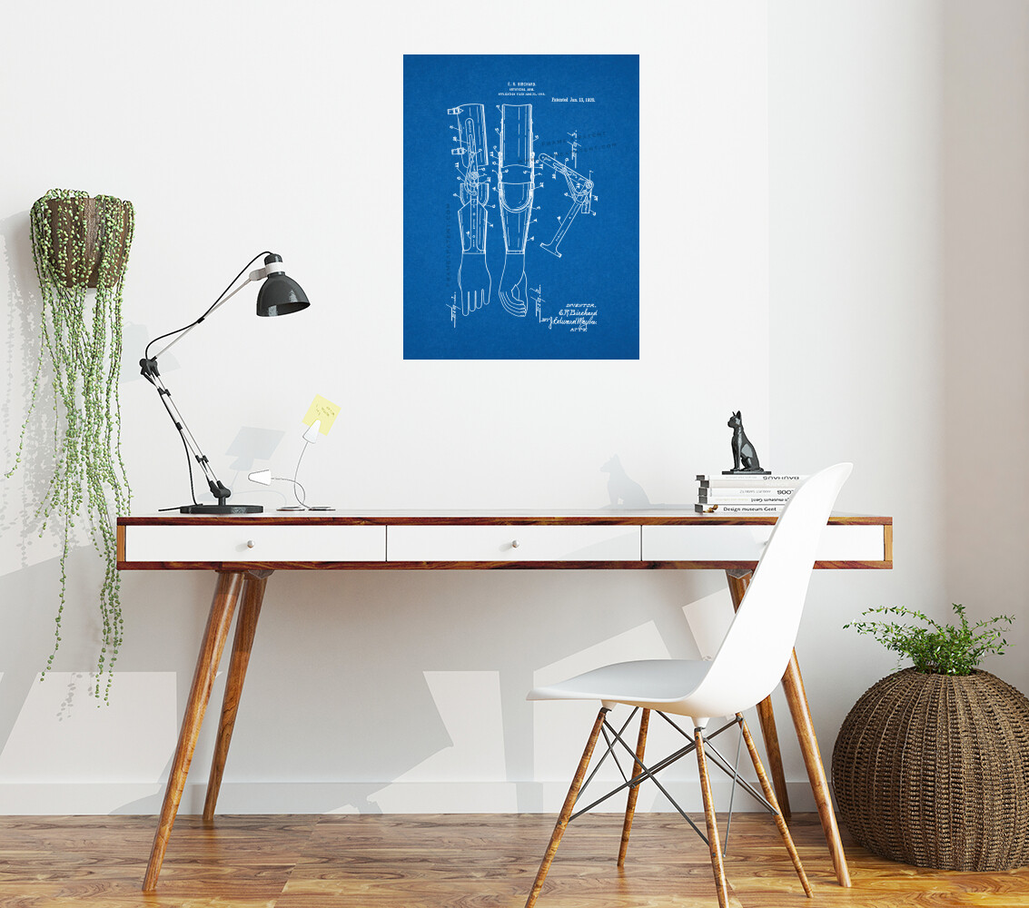 Artificial Arm Patent Print Blueprint
