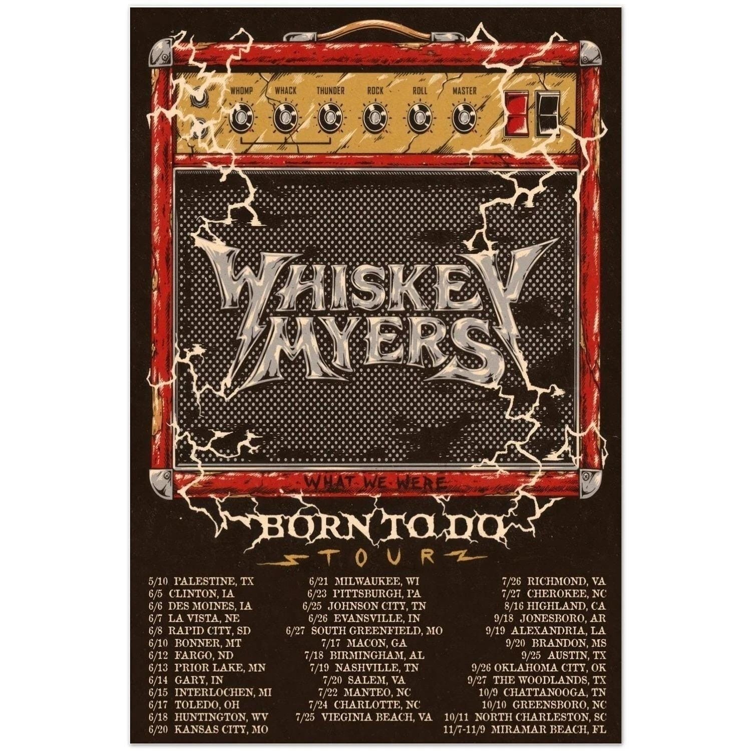 Whiskey Myers Born To Do It 2025 Tour Poster 24×36