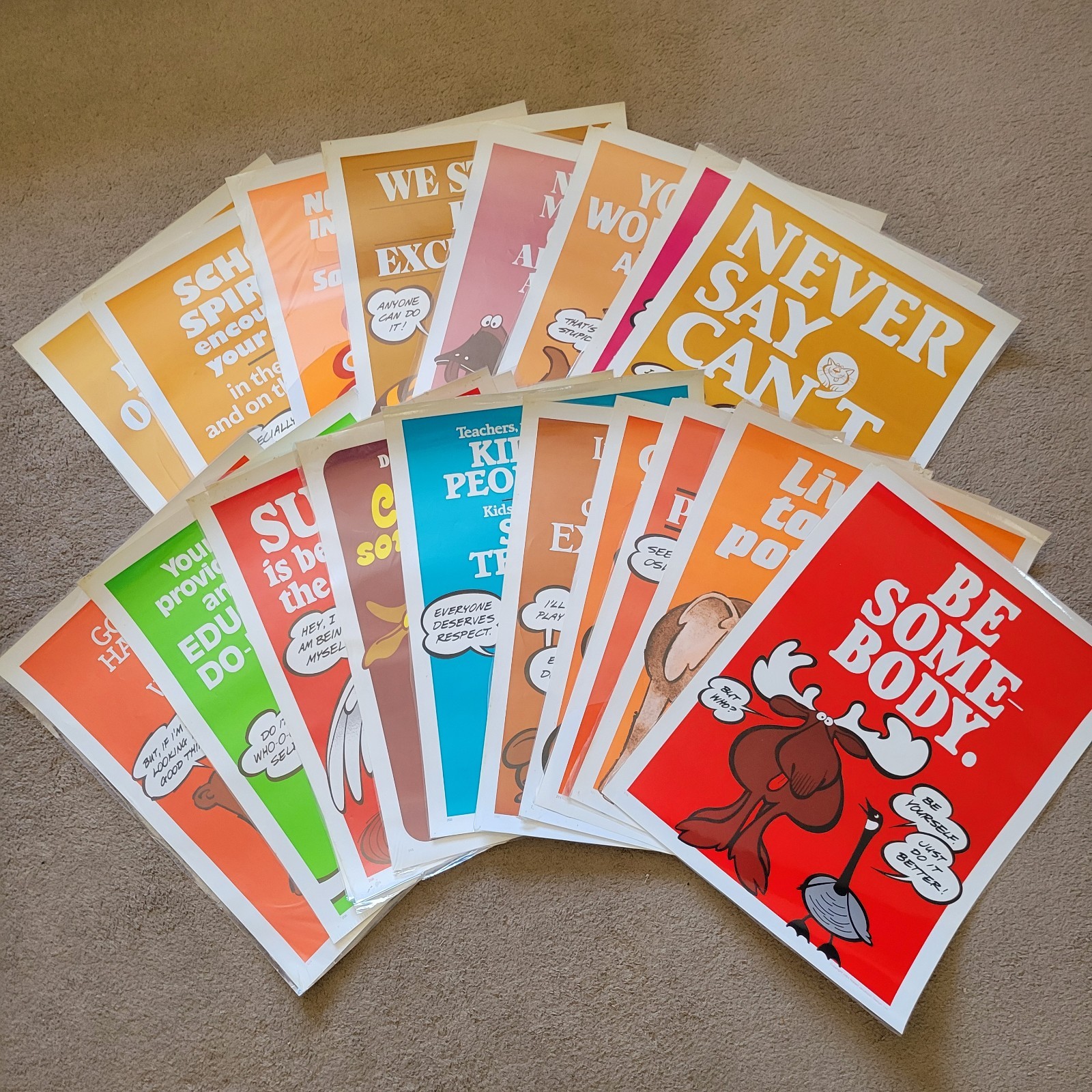 Lot Of 19 Robert Jacobson Posters 1985 Postitive Educational School 25x19in