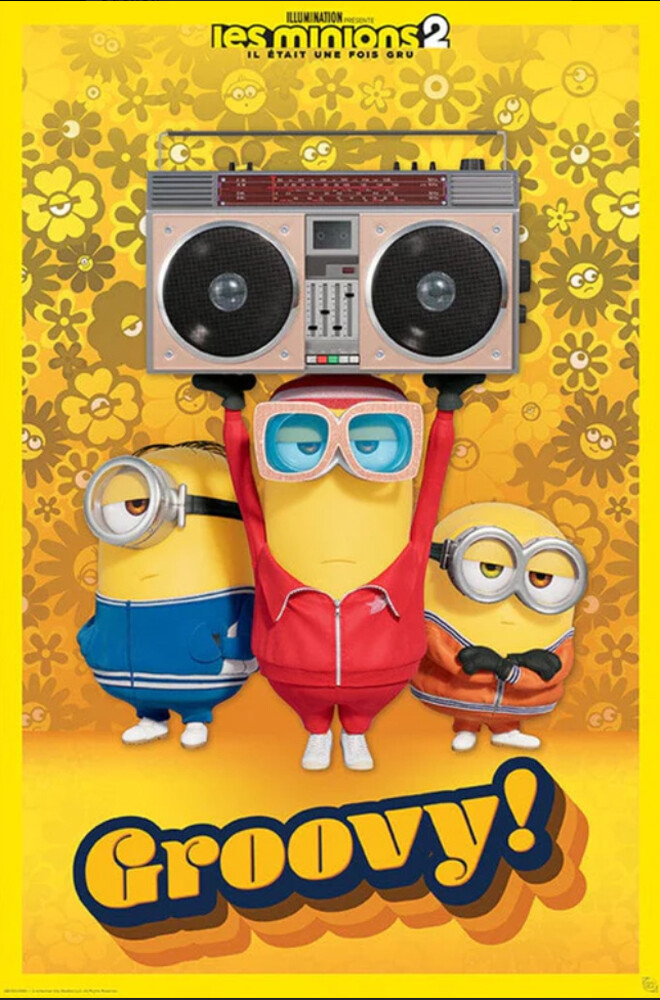 The Minions 2: Rise Of Gru – Movie Poster (French Version – Groovy) (24″ x 36″)