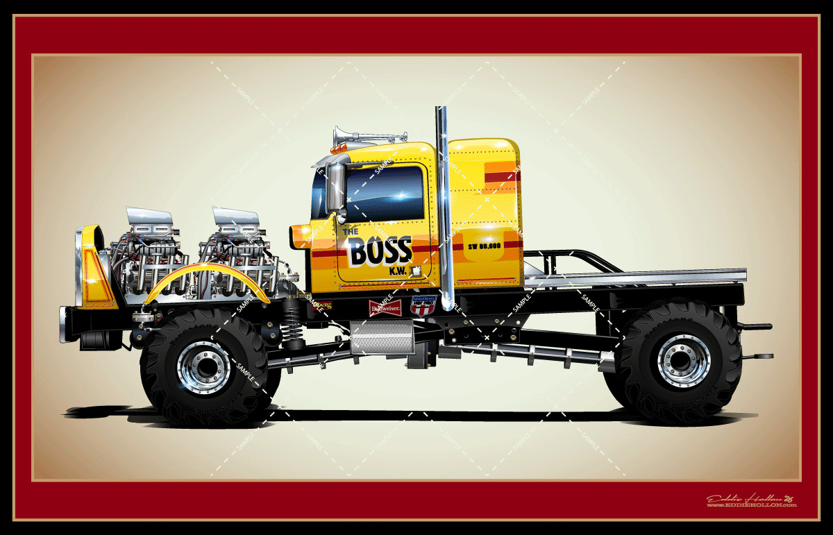 The BOSS KW Super X KB 80’s Pulling Truck Poster-Banner Print-107