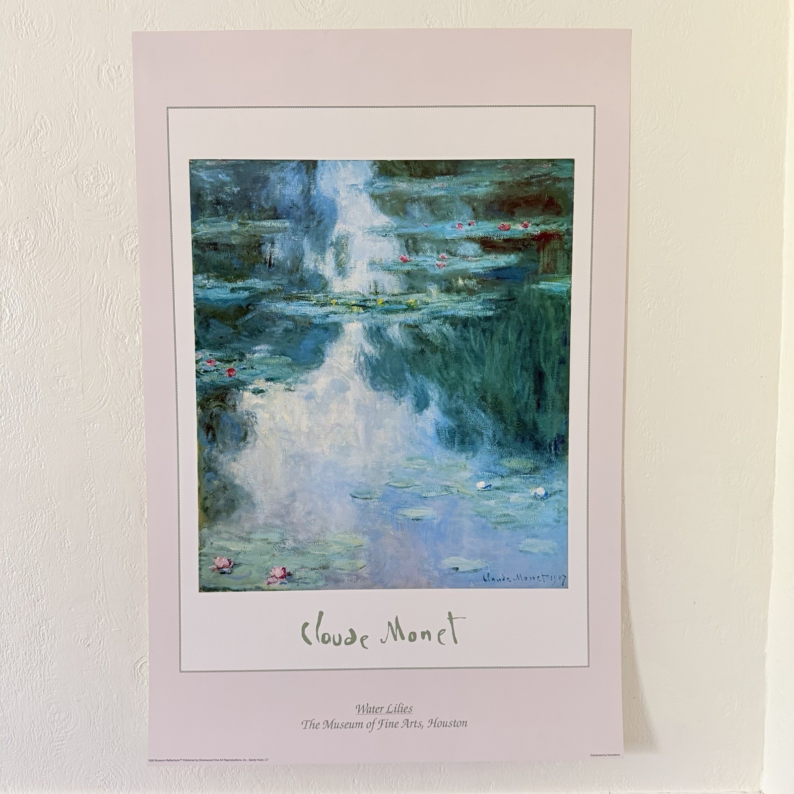 CLAUDE MONET Water Lillies Vintage Museum fine art Houston Poster print 36×24”