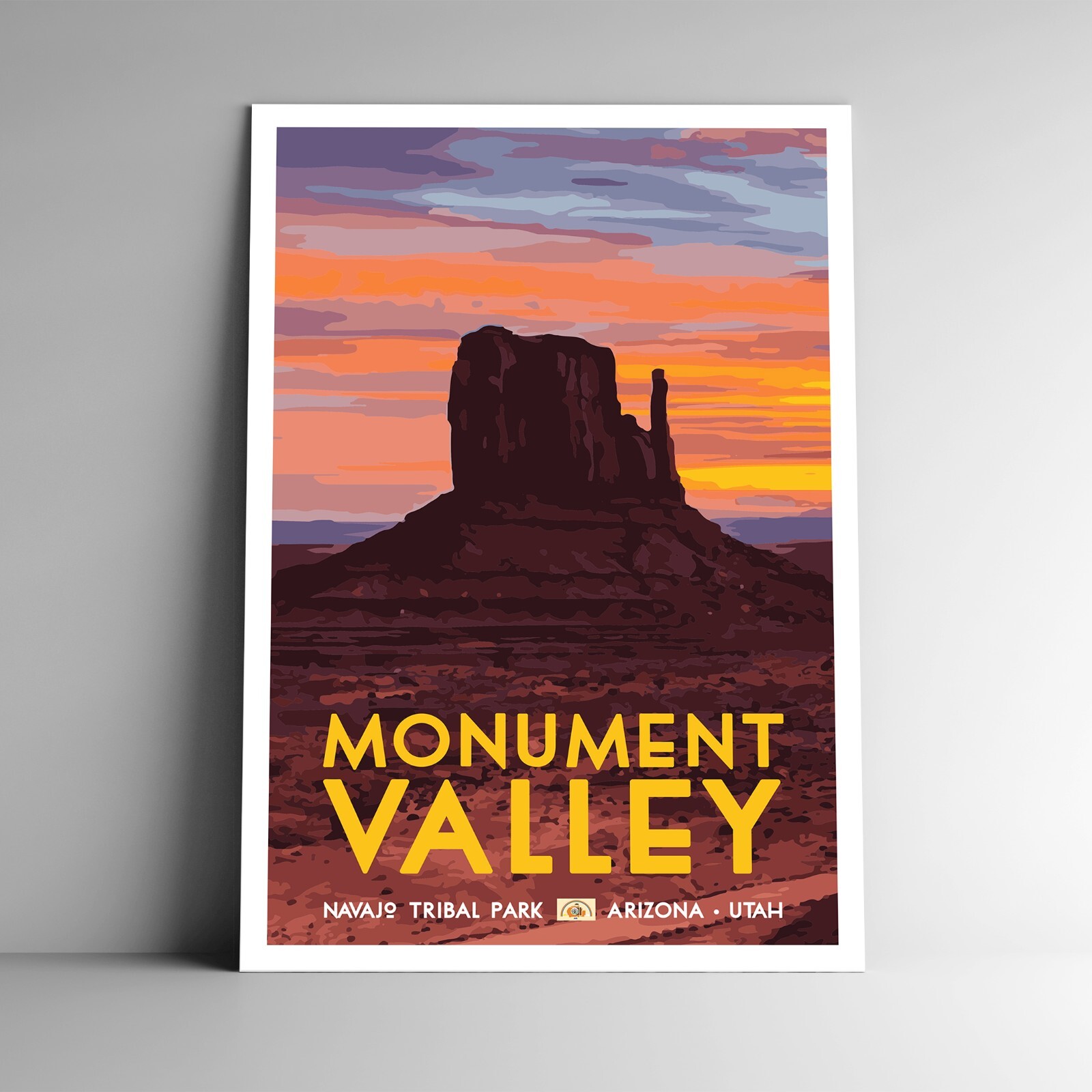 Monument Valley Travel Poster / Postcard Arizona / Utah USA Multiple Sizes