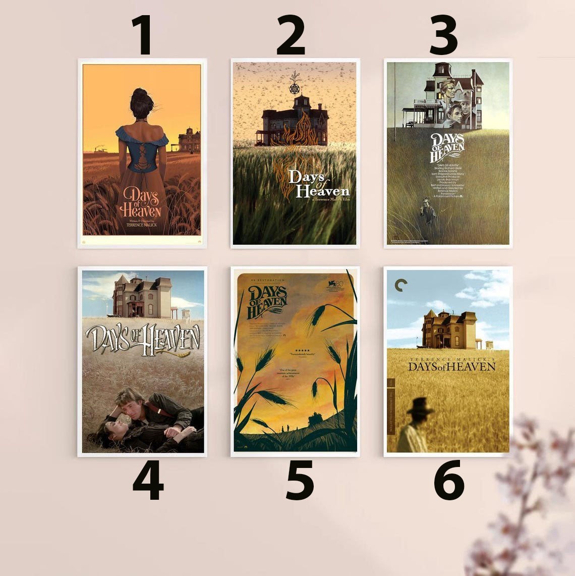 Days of Heaven Movie Poster Set Vintage Cinema Wall Art Collection