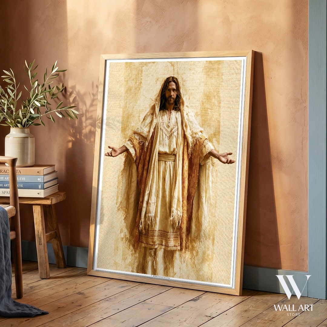 Religious Figure Realistic Poster | Inspirational Wall Art | Living Room Decor