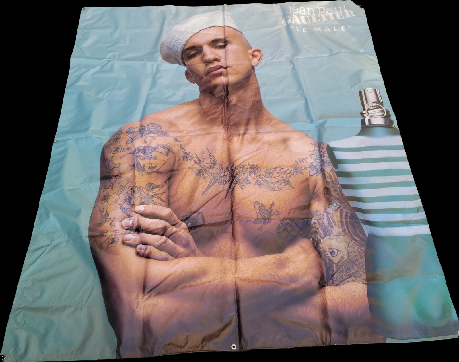 84″ x 72″  Vintage French Poster Jean Paul Gaultier “Le Male” (Vinyl)