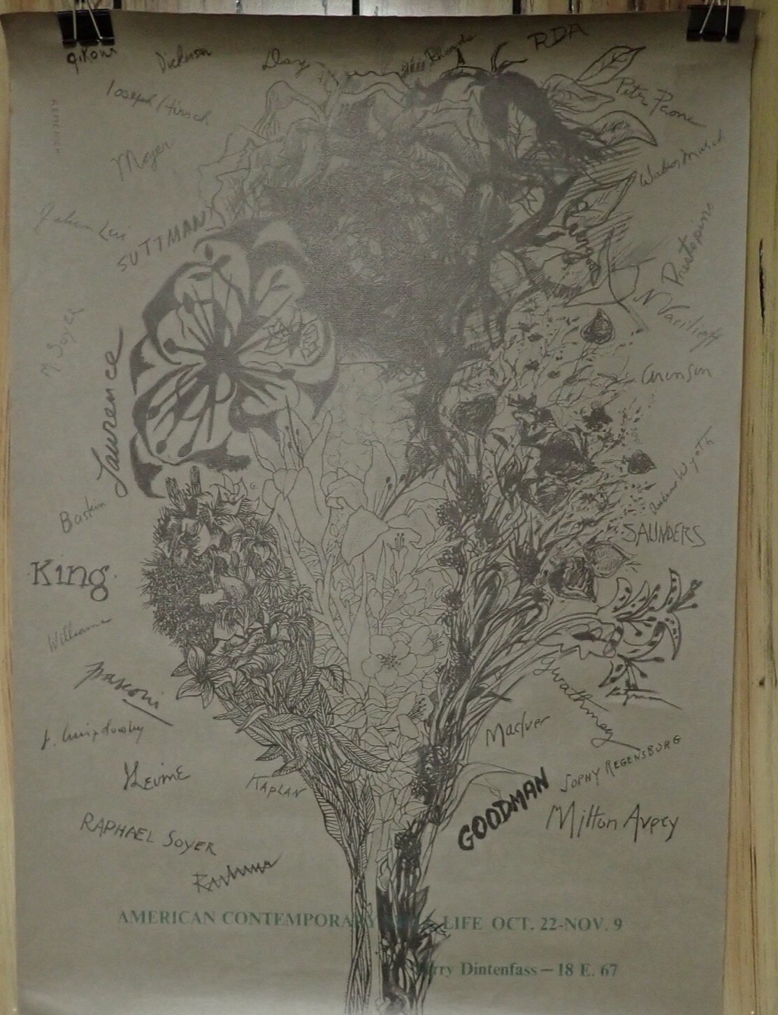 Vintage American Contemporary Still Life Art Exhibit Poster Dintenfass Gallery