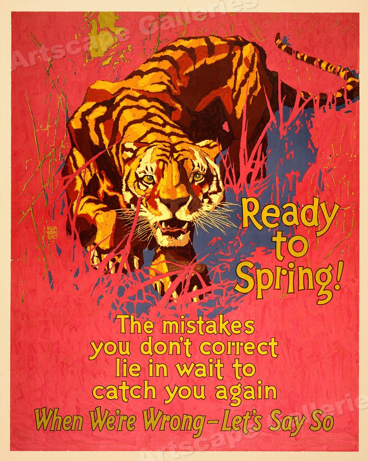 When You’re Wrong Lets Say So – 1920s Work Incentive Motivational Poster – 20×24