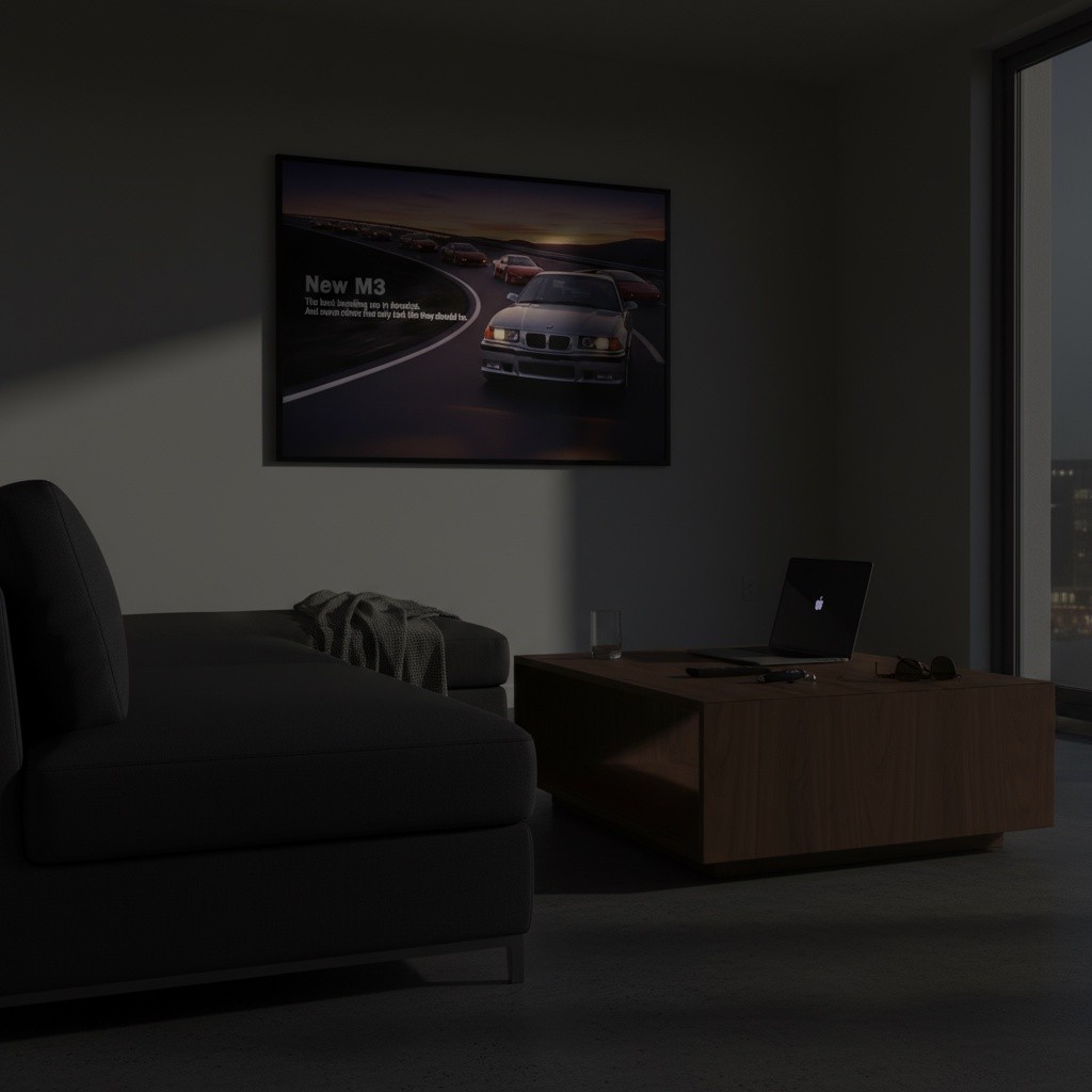 BMW M3 E36 Poster – Retro 90s Performance Car Wall Art Classic German Print